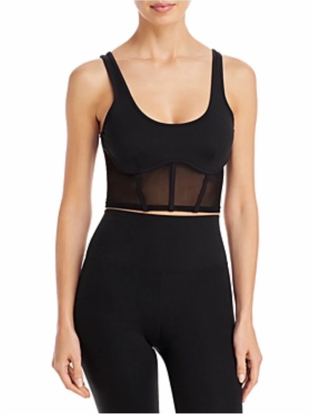 Alo Yoga Airbrush mesh corset tank top